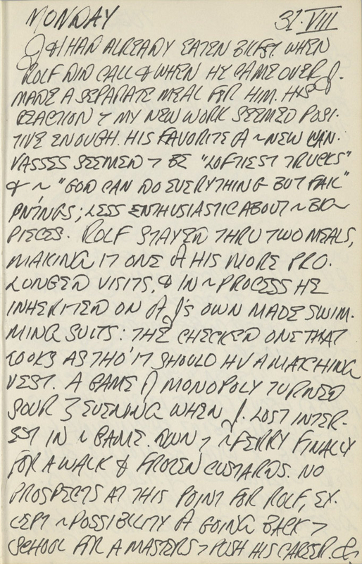 July 31, 1961 -  - Journals - Robert Indiana