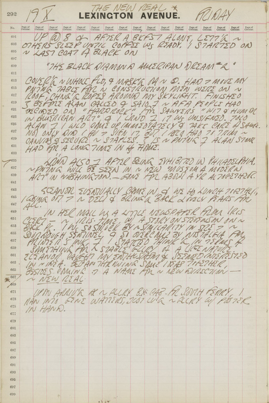 October 19, 1962 -  - Journals - Robert Indiana