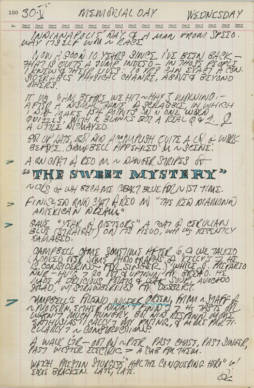 May 30, 1962 -  - Journals - Robert Indiana