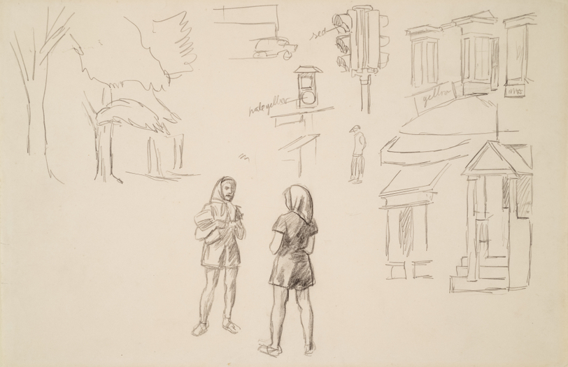 Edward Hopper Study for Portrait of Orleans, 1950  Pencil on Bond paper 10 1/2 x 16 inches
