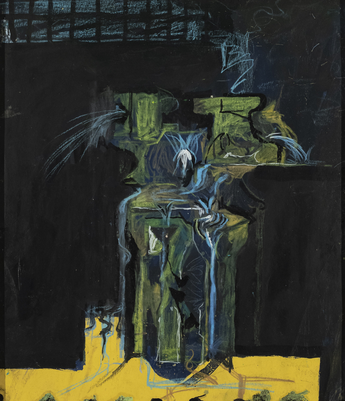 Study for The Fountain, 1963  Gouache and crayon on paper 15 1/4 x 13 1/4 inches
