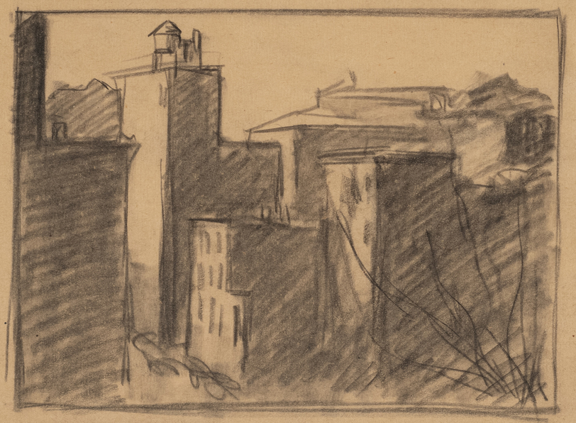 Edward Hopper Cityscape, 1959  Charcoal on paper ​​​​​​​6 1/2 x 8 1/2 inches