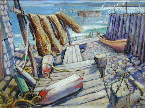 Docks on the Bay of Fundy - Quais sur la baie de Fundy