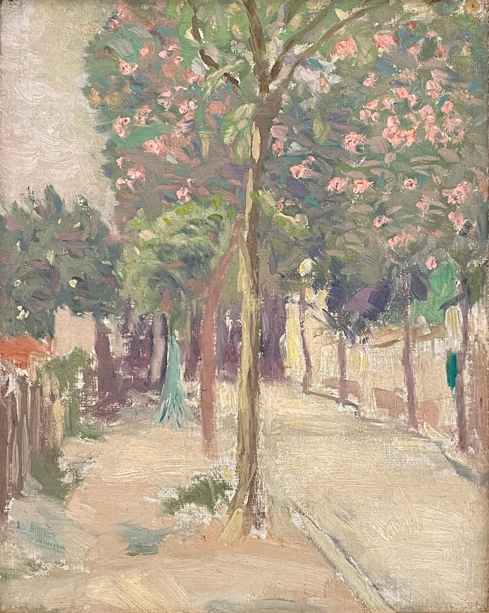 <span class="artist"><strong>James Wilson Morrice</strong></span>, <span class="title"><em>Village Lane</em>, circa 1895</span>