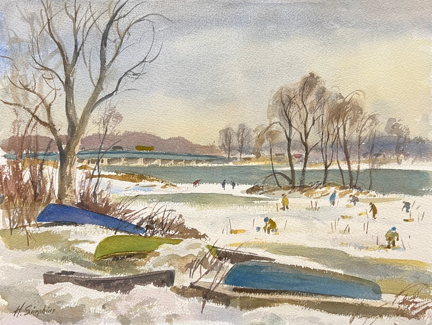 Blue Boats and Ice Fishing