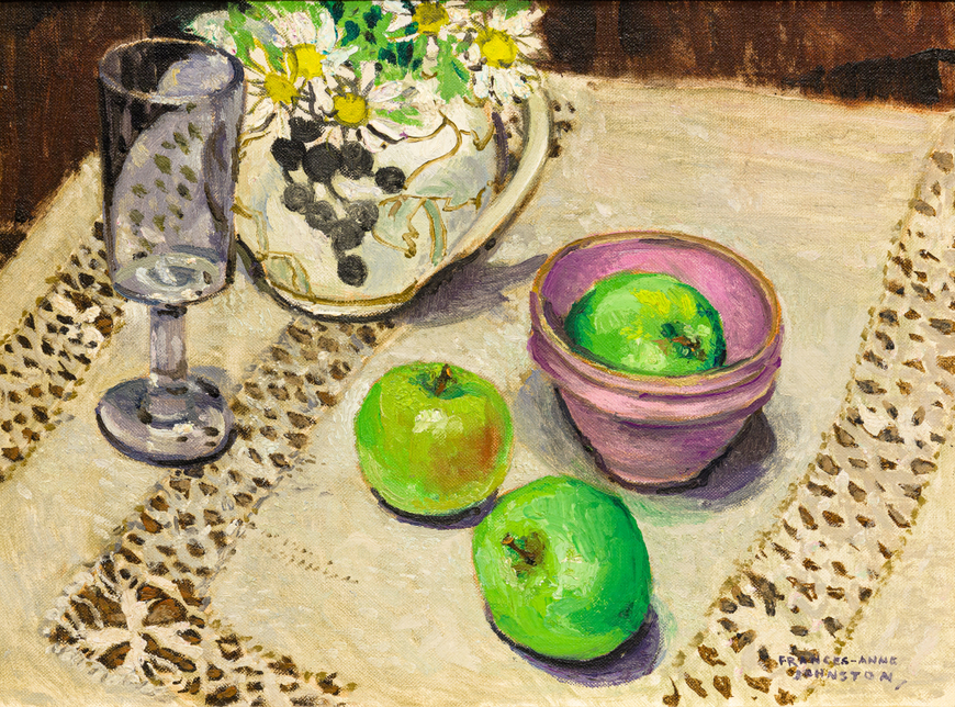<span class="artist"><strong>Frances-Anne Johnston</strong></span>, <span class="title"><em>Green Apples and Daisies</em></span>
