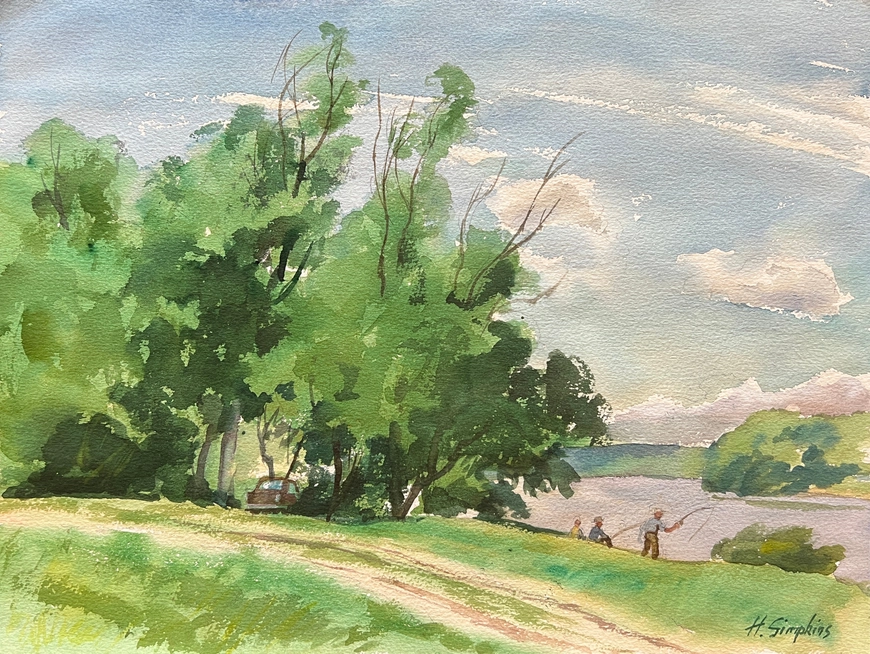 Fishing on the Red Near the South Floodway (Manitoba)