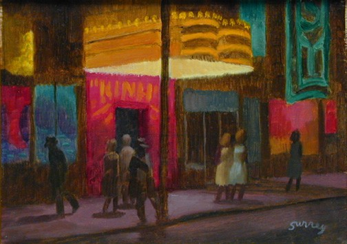 <span class="artist"><strong>Philip Surrey, C.M., LL.D., R.C.A.</strong></span>, <span class="title"><em>Evening Theatre Activity - Au théâtre en soirée</em></span>