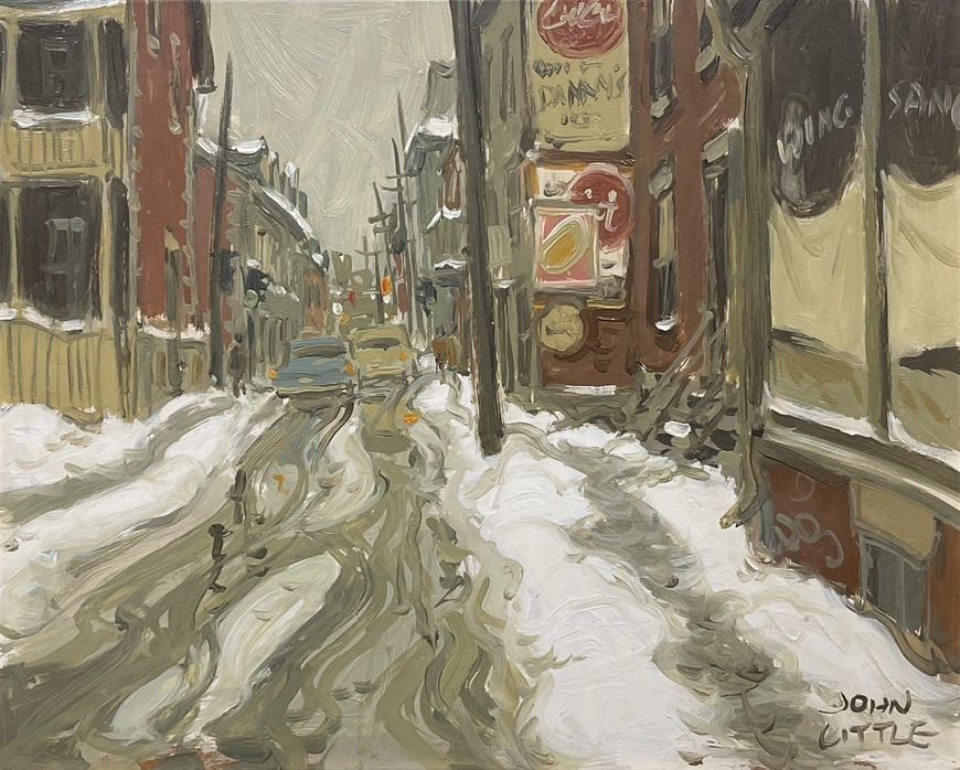 Rue la Gauchetière at Rue d'Hôtel de Ville, Montréal