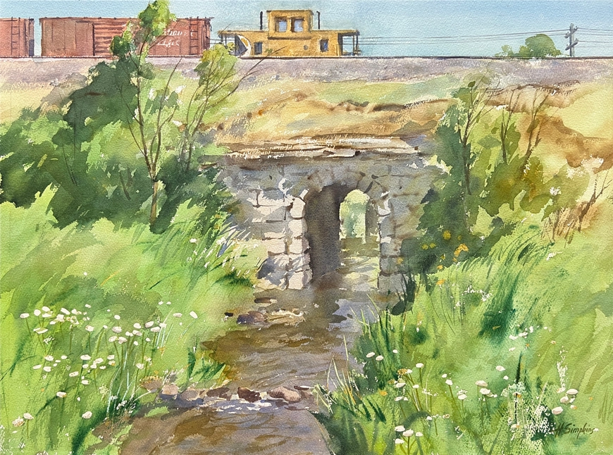 Freight Train Over Bridge