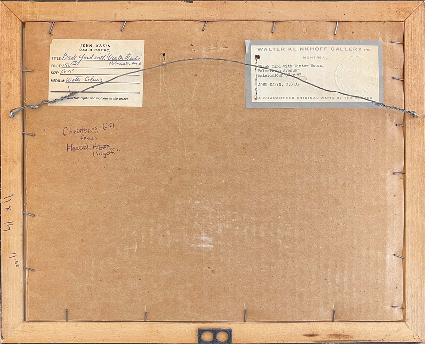 Backyard with Winter Woods, Palmerston Avenue