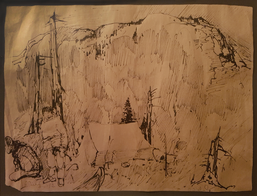 <span class="artist"><strong>René Richard, R.C.A.</strong></span>, <span class="title"><em>Campement Indien</em>, 1932</span>