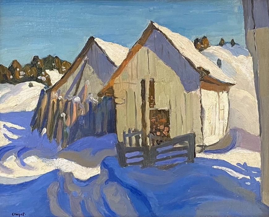 Barns in Snow, Malbaie