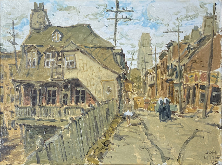 <span class="artist"><strong>John Little</strong></span>, <span class="title"><em>Rue Artillerie at D'Artigny, Quebec</em>, 1963</span>