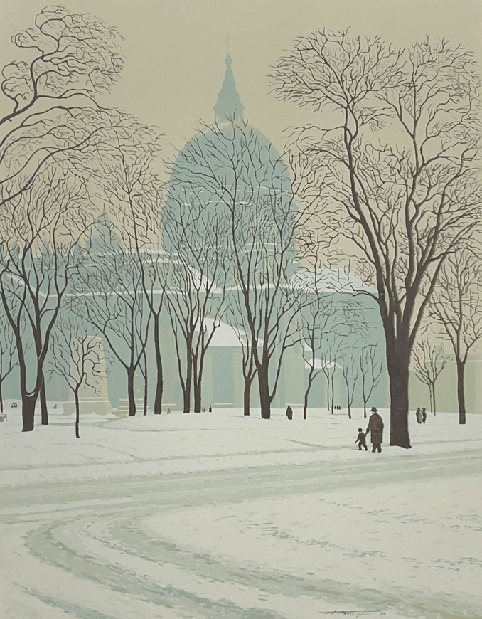 St. James Cathedral, Mtl., Winter (Blue)