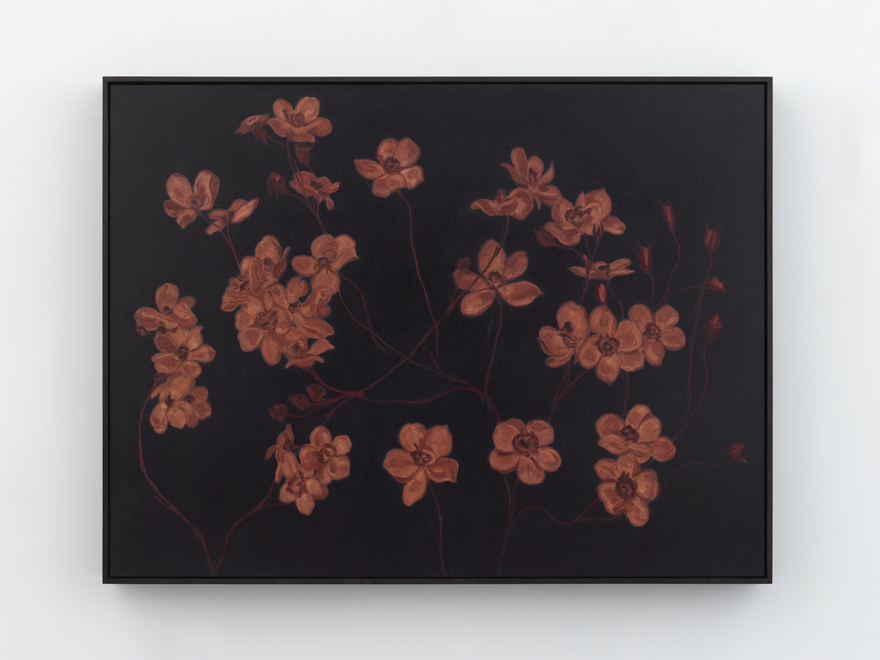 Alexandria Tarver nights, 89, 2025 Signed, titled, and dated on verso Oil on panel 36 3/8 x 48 3/8 in (framed) 92.4 x 122.9 cm (framed) (ATA25.028)