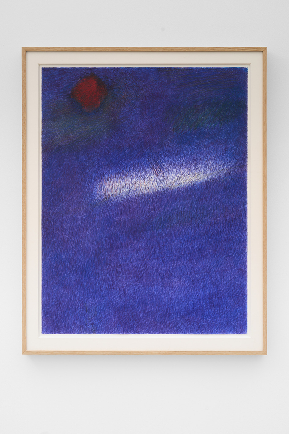 Angiola Gatti Untitled, 2016-2026 Signed and dated on verso Ballpoint pen, color pencil and oil colors on paper 29 1/4 x 23 3/8 in (framed) 74.3 x 59.4 cm (framed) (AGA26.029)