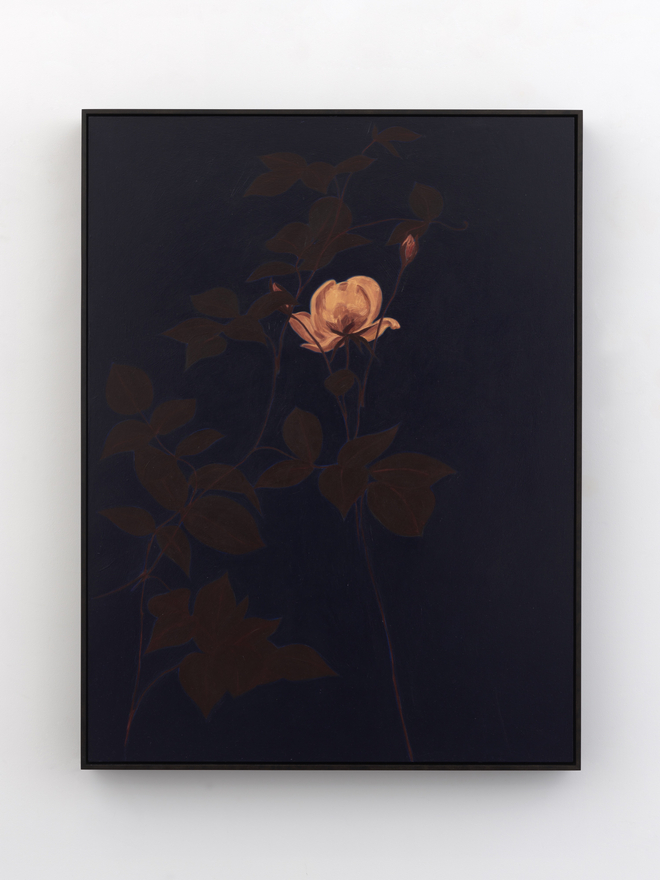 Alexandria Tarver nights, 91, 2025 Signed, titled, dated on verso Oil on panel 48 3/8 x 36 3/8 in (framed) 122.9 x 92.4 cm (framed) (ATA25.025)