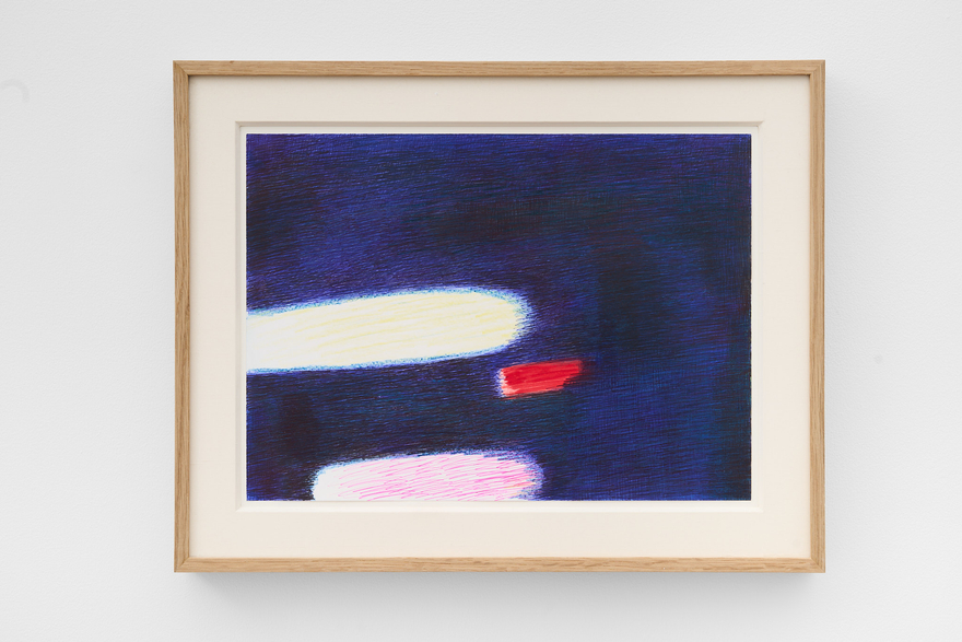 Angiola Gatti Untitled, 2024 Signed and dated on verso Ballpoint pen and color marker on paper 13 1/4 x 16 3/4 in (framed) 33.5 x 42.5 cm (framed) (AGA26.001)