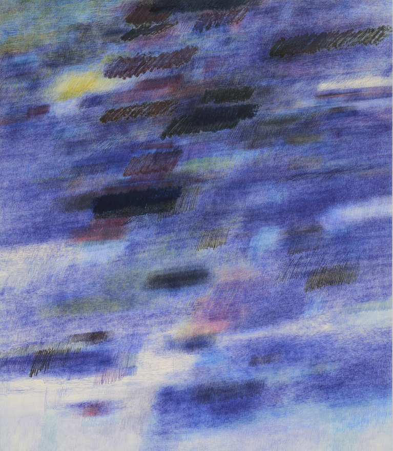 Angiola Gatti Untitled, 2019 Signed &amp; dated on verso Ballpoint pen, colored pencil, and oil sticks on canvas 76 3/8 x 66 1/8 in 194 x 168 cm (AGA26.032)