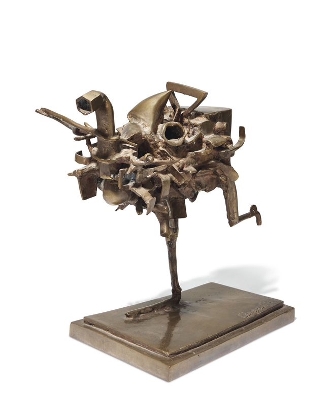 <span class="artist"><strong>César</strong></span>, <span class="title"><em>Poulet sur une patte</em>, 1959–1970</span>