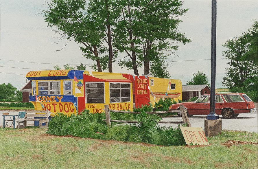 <span class="artist"><strong>John Baeder</strong></span>, <span class="title"><em>Foot Long</em>, 2009</span>