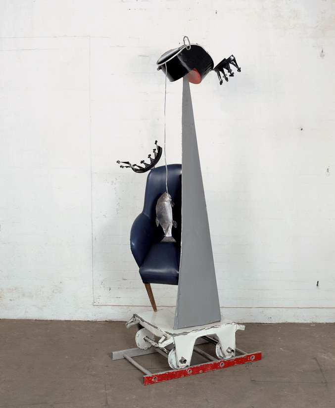 <span class="artist"><strong>Bill Woodrow</strong></span>, <span class="title"><em>Half King, Whole Fish</em>, 1988</span>