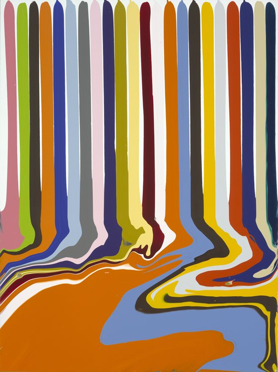 <strong>Ian Davenport</strong>, <em>Puddle Painting: Transparent White</em>, 2009