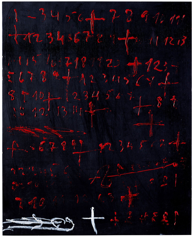 <strong>Antoni Tàpies</strong>, <em>Xifres vermelles (Red figures)</em>, 2009