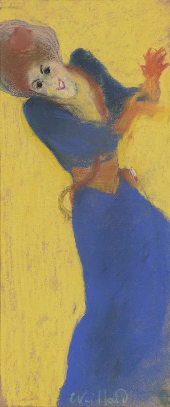Edouard Vuillard Diana Duhamel in Miss Helyett, 1891 pastel on paper 16 1/8 x 7 3/8 in 41 x 18.5 cm