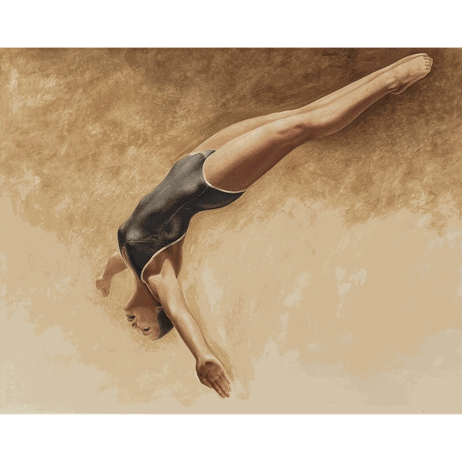 Ken Danby 1940-2007 Diver, 1976 signed and dated, '(c) Danby '76' (upper right) Watercolour 21 x 27 in 53.3 x...