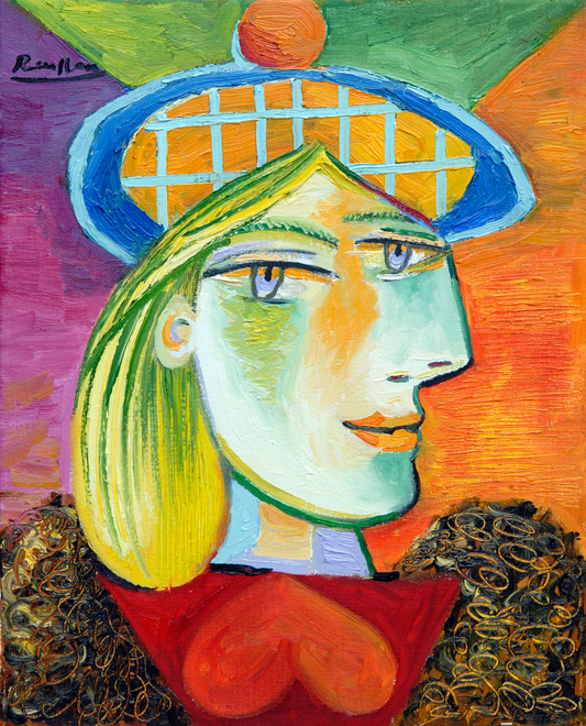 Young girl in a checkered beret