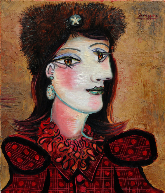 Romee in a fur hat I