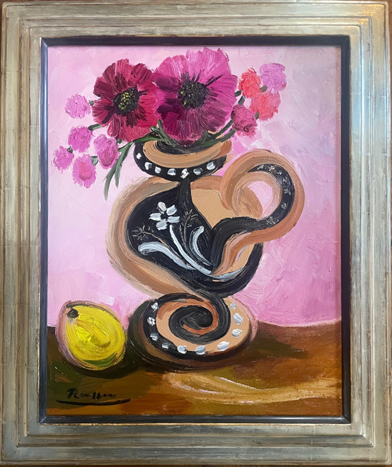 Size M | Pink flowers in a pitcher 