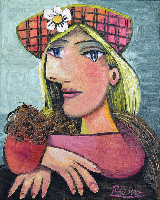 Girl in a checkered beret
