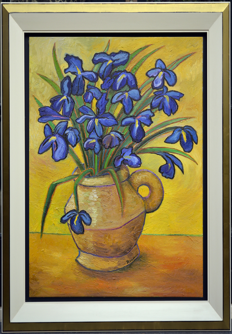 Blue Irises in a vase
