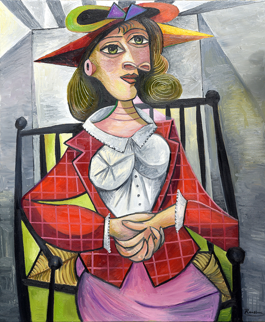 Lady in a checkered jacket