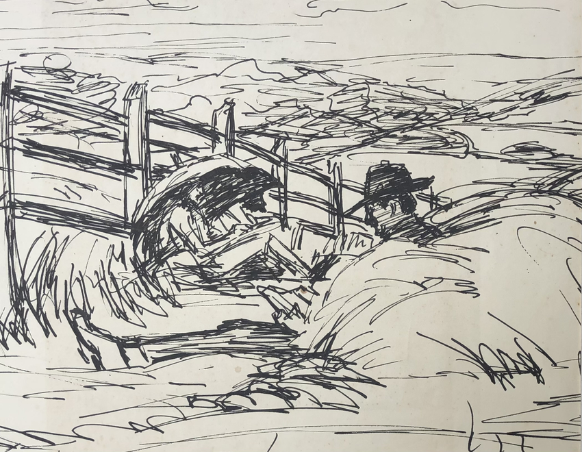 Cicely Hey, Walter Sickert Sketching, c. 1925