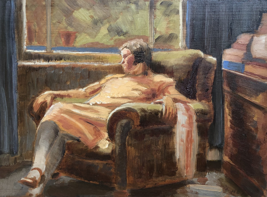 Cicely Hey, Interior with Seated Woman, c. 1924