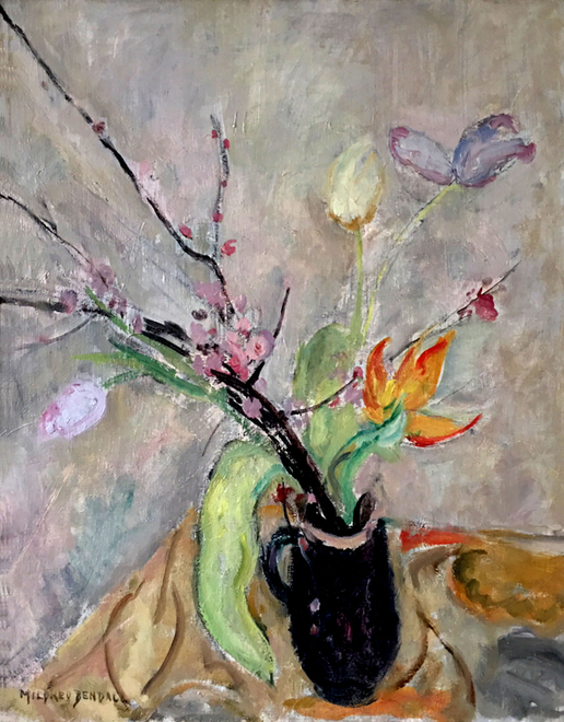 Mildred Bendall, Still Life with Blossom and Tulips, c. 1930s