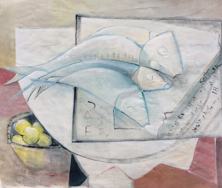 Klara Koitler, Still life with Fish and Newspaper