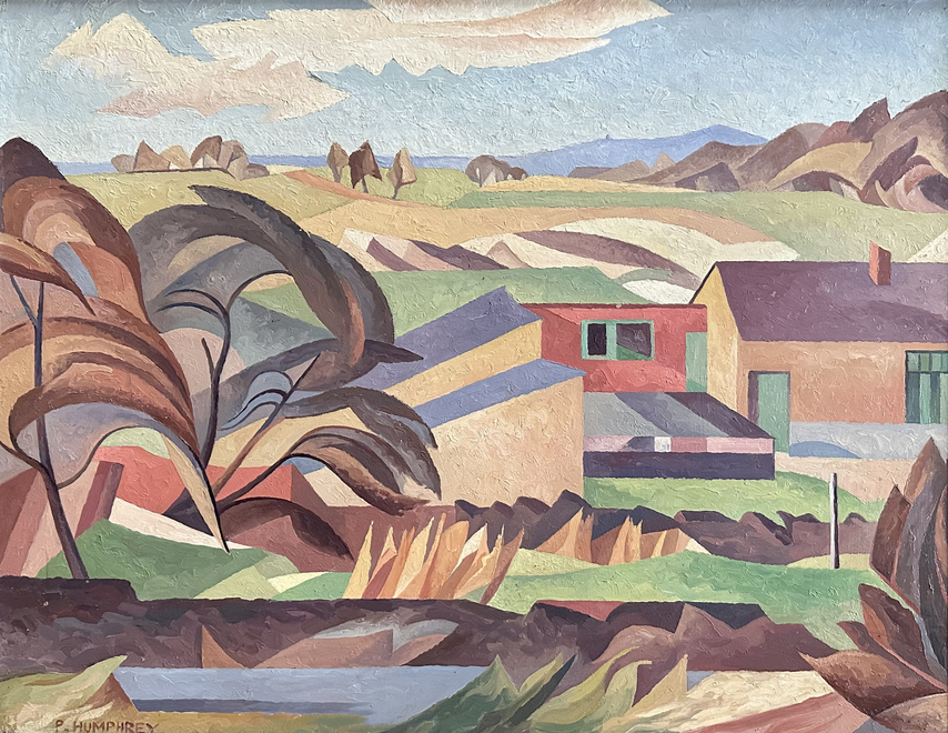Peter Humphrey, Cubist Landscape with Farmhouse, c. 1930s