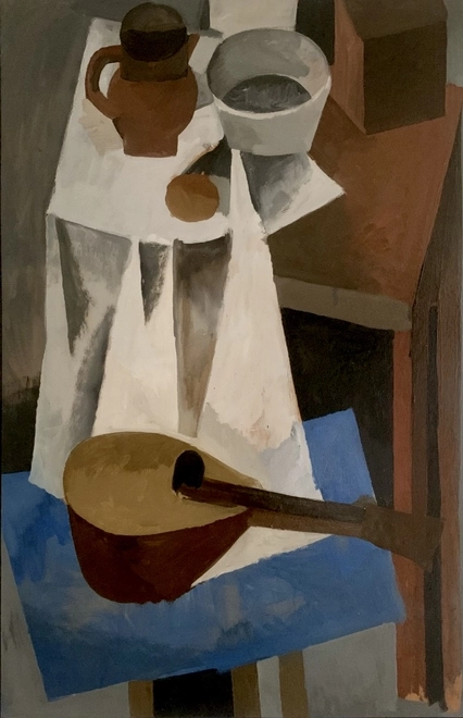 Pierre Gougerot, Still Life with Pitcher and Mandolin, 1959