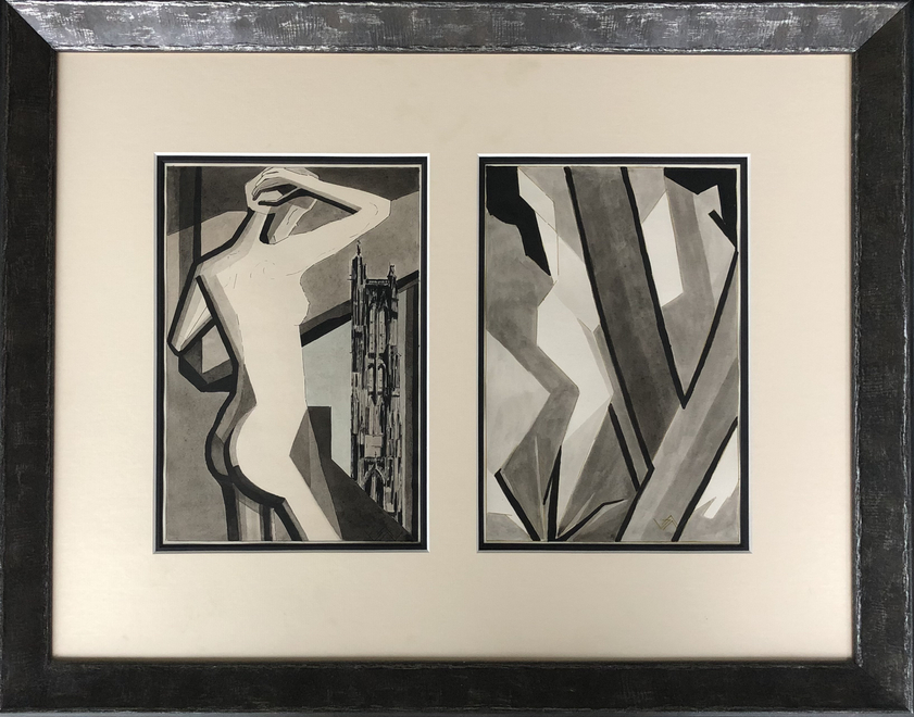 A. Van Nieuwenhove, La tour St. Jacques - Aprés la baignade (dyptych), 1954