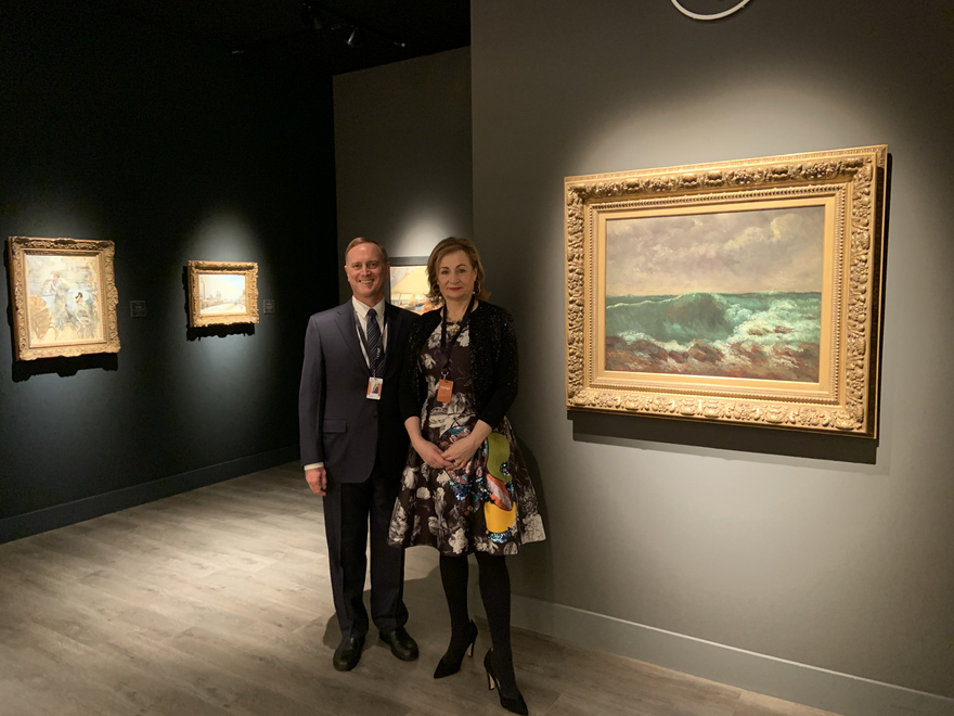 Eric and Polly in the Gallery 19C booth just before the fair opened.