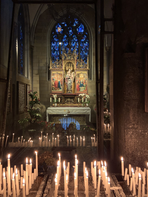 Our Lady, Star of the Sea, at the Basilica of our Lady, which crowns the skyline of Maastricht, a charming Dutch town.