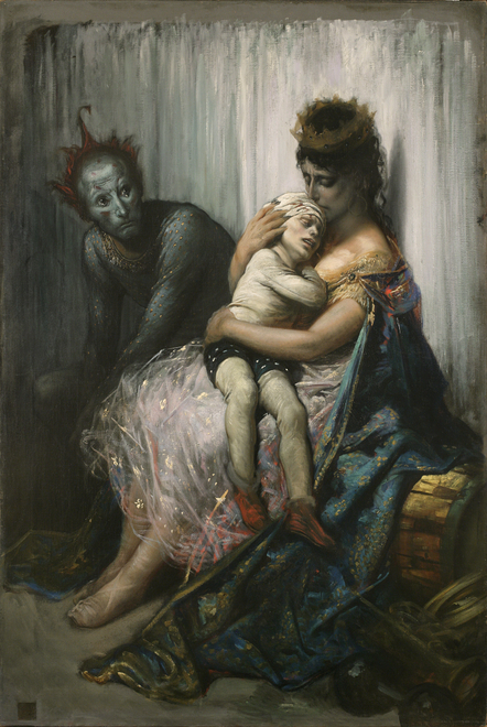 Gustave Dor&eacute;  La famille du saltimbanque: l&rsquo;enfant bless&eacute;