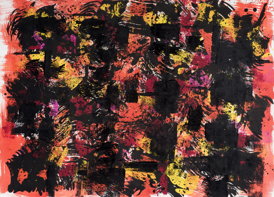 <p><strong>William Gear</strong>, <em>Black Figures on Red</em>, 1959</p><p> </p>