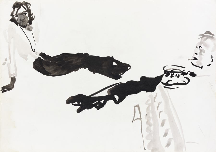 <span class="artist"><strong>Patrick Procktor RA</strong></span>, <span class="title"><em>Ossie Clark</em>, 1967</span>