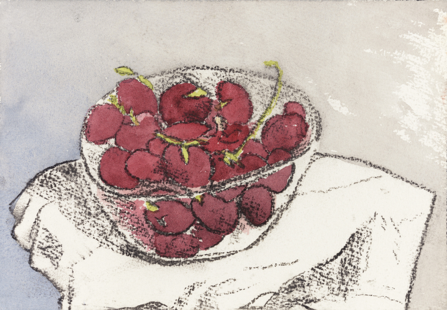 <span class="artist"><strong>Patrick Procktor RA</strong></span>, <span class="title"><em>Untitled (Cherries in a Bowl)</em>, c.2000</span>